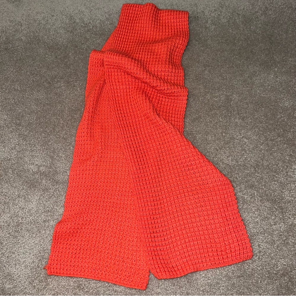 Orange knitted scarf